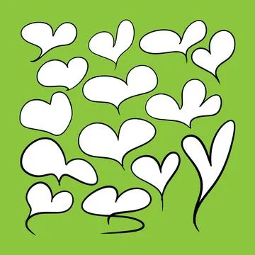 A set of hearts of different configurations Stock-Illustration