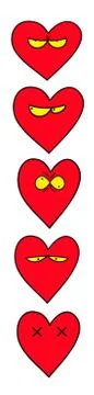 Set of hearts format bookmarking. Stock Illustration
