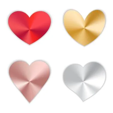 Set of hearts with gradient Stock Illustration