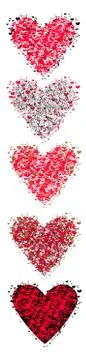 Set of hearts in horizontal format. Suitable for bookmarking, decoration for t Stock Illustration
