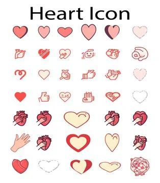 Set of hearts icon, Heart vector art, Valentine icon Stock-Illustration