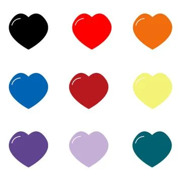 Set hearts icon on white background. hearts sign. flat style. tie symbol. Val Stock Illustration