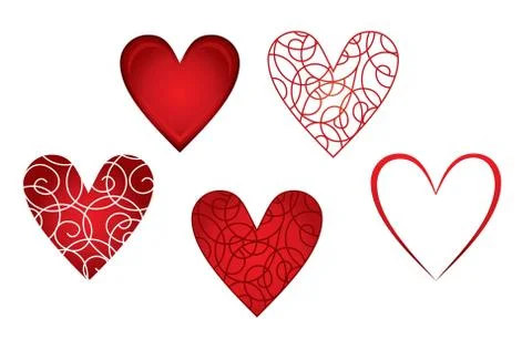 Set of hearts Stock Illustration