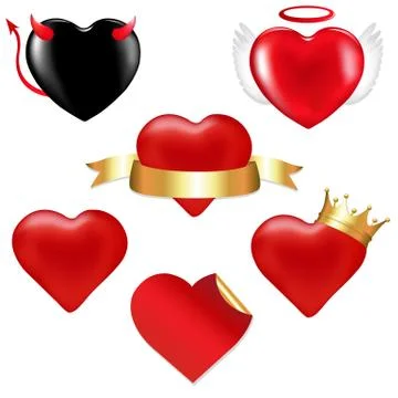 Set of hearts Stock Illustration