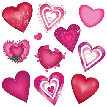 Set of  hearts Stock Illustration