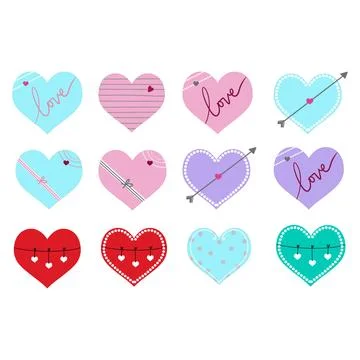 Set of hearts Stock Illustration