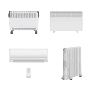 Set of heaters and air conditioning Illustrazione stock