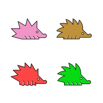 Set of Hedgehog, Hedgehog Logo Illustrazione stock