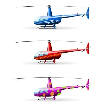 Set helicopters. White background. isolated objects Stock-Illustration