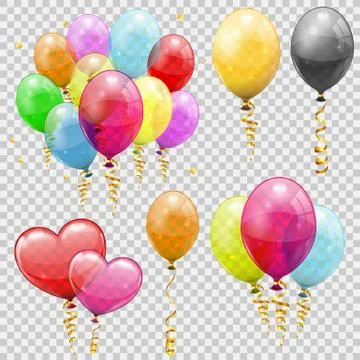 Set Helium Balloons Stock Illustration