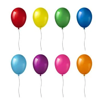 Set of helium balloons. Stock Illustration