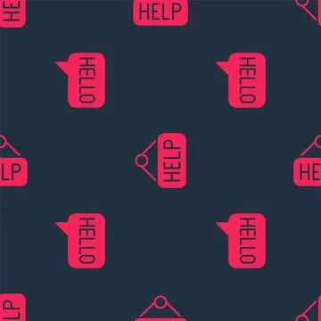 Set Hello in different languages and Signboard with text Help on seamless Stock Illustration