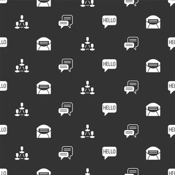 Set Hello in different languages, Mail and e-mail, Employee hierarchy and Spe Stock Illustration