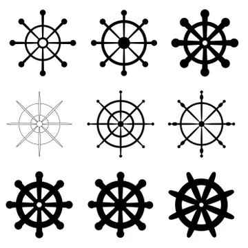 Set of helms Illustrazione stock