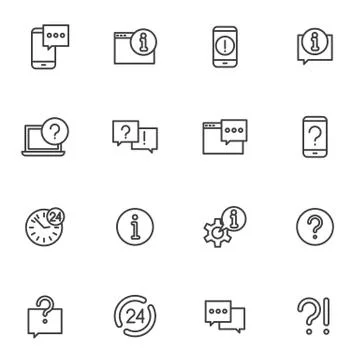 Set help around the clock support, phone help and online assistance vector icons イラスト素材