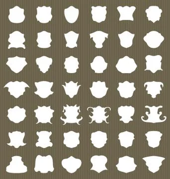 Set heraldic shield tag label Stock Illustration