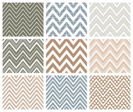 Set of Herringbone Zigzag Seamless Patterns イラスト素材