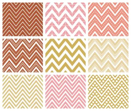 Set of Herringbone Zigzag Seamless Patterns 스톡 일러스트