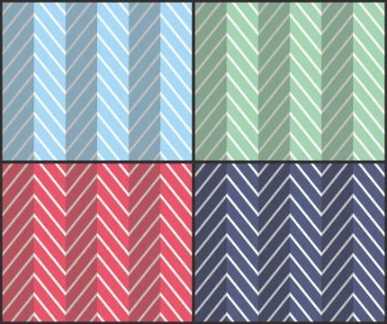 Set of Herringbone Zigzag Seamless Patterns Stockillustratie