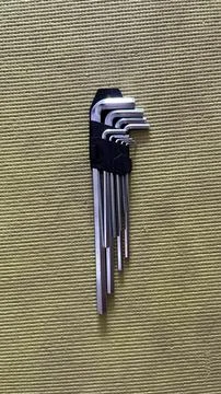 Set of hex keys on textured background Stock Photos