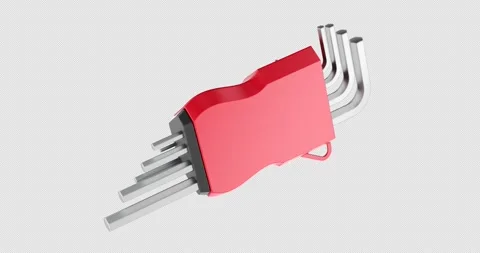 Set of hex wrenches, Allen key set, rotation animation seamlessly loopable... Stock Footage 321773111