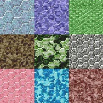 Set of hexacomb tiling seamless generated textures Stock Illustration