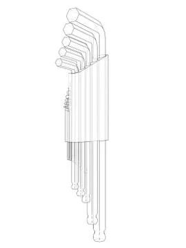 Set of hexagon tools 스톡 일러스트