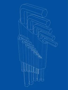 Set of hexagon tools Stock Illustration