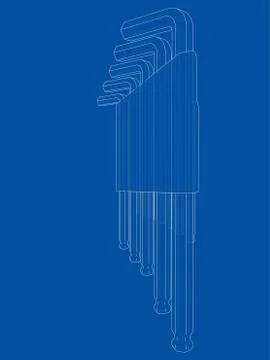 Set of hexagon tools. Vector 스톡 일러스트