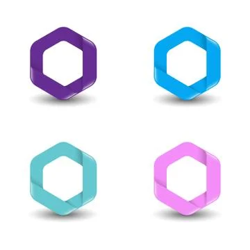 Set of hexagon vector Stock Illustration