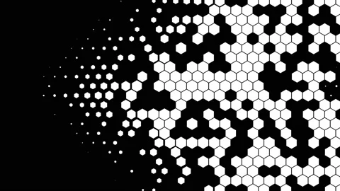 Set of hexagonal pattern transitions Video stock 120344832