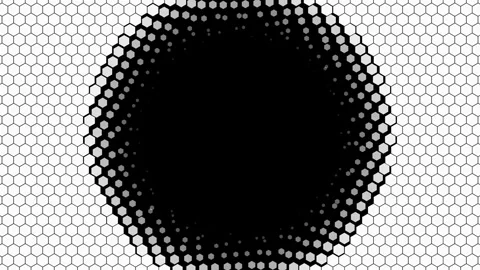 Set of hexagonal pattern transitions Stock Footage 231230664