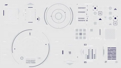 Set of hi-tech HUD design elements on alpha channel Stock Footage 302429740