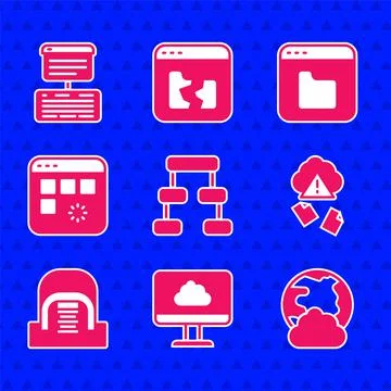 Set Hierarchy organogram chart, Cloud technology data transfer, Social network イラスト素材