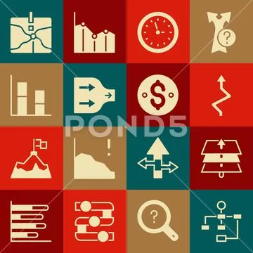 Set Hierarchy organogram chart, Layers, Arrow, Clock, Graph, diagram ...