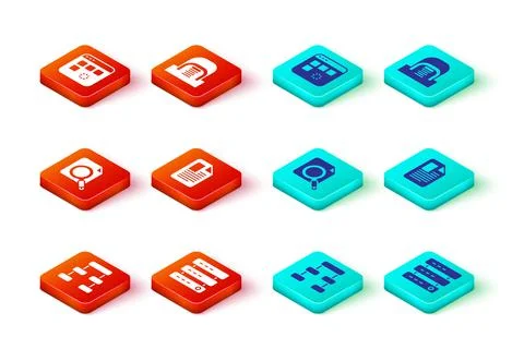 Set Hierarchy organogram chart Server Data Web Hosting Search concept with fo イラスト素材