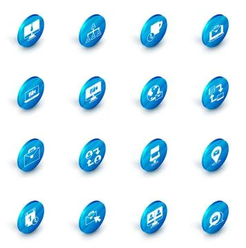 Set Hierarchy organogram chart, Time management, Online working, Video camera Stock Illustration