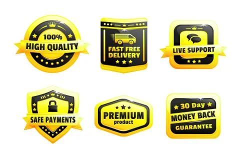 A Set Of High Quality Badges Stock Illustration