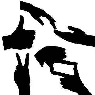 Set of high quality hand gestures Stock Illustration