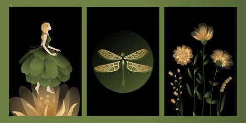 Set of high quality vector mystic and elf theme, includes illustrations of el Stock Illustration