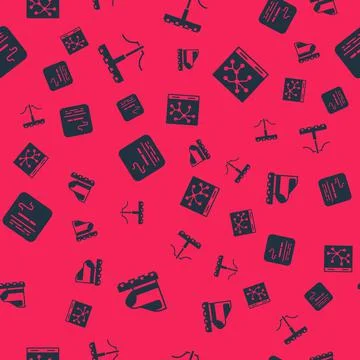Set High-speed train, Railway, Smoking area and map on seamless pattern. Vector イラスト素材