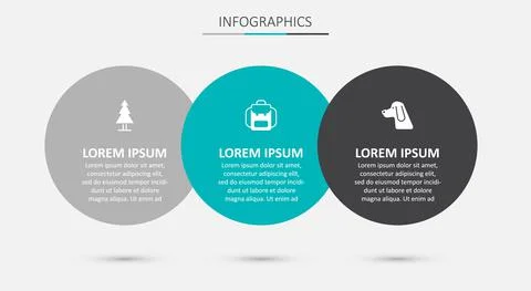 Set Hiking backpack, Tree and Hunting dog. Business infographic template. Vector Illustrazione stock