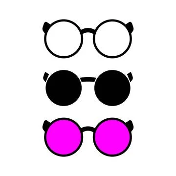 Set of hipster glasses flat elements. Stylish hipster glasses in modern and.. Stock Illustration