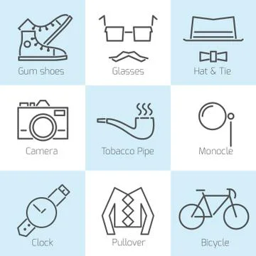 Set of hipster icons Stock Illustration