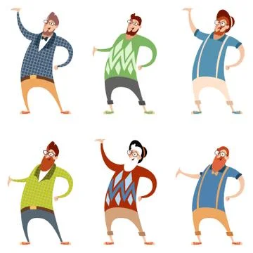Set of hipsters2 Stock Illustration