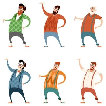 Set of hipsters3 Stock Illustration