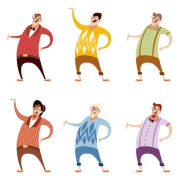 Set of hipsters4 Stock Illustration