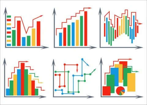 Set histograms white background Stock Illustration