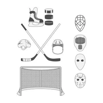 Set of Hockey Elements Stock Illustration