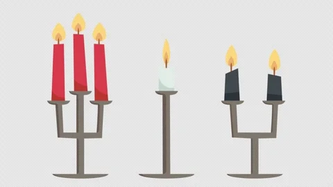 Set of holders with burning candles. Stock Footage 261828085